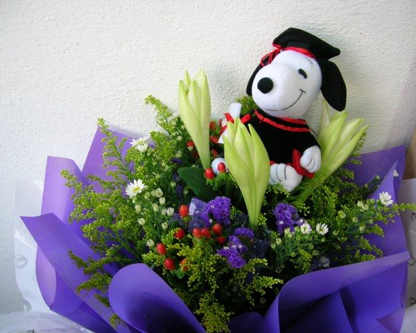 White Lilies with Bear #4004
