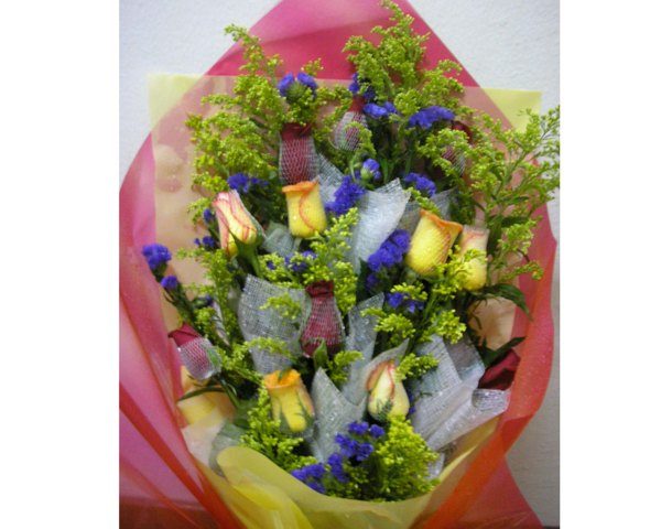 Yellow & Red Rose Bouquet #1007